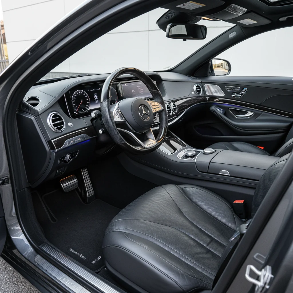 Luxury Mercedes interior after professional detailing