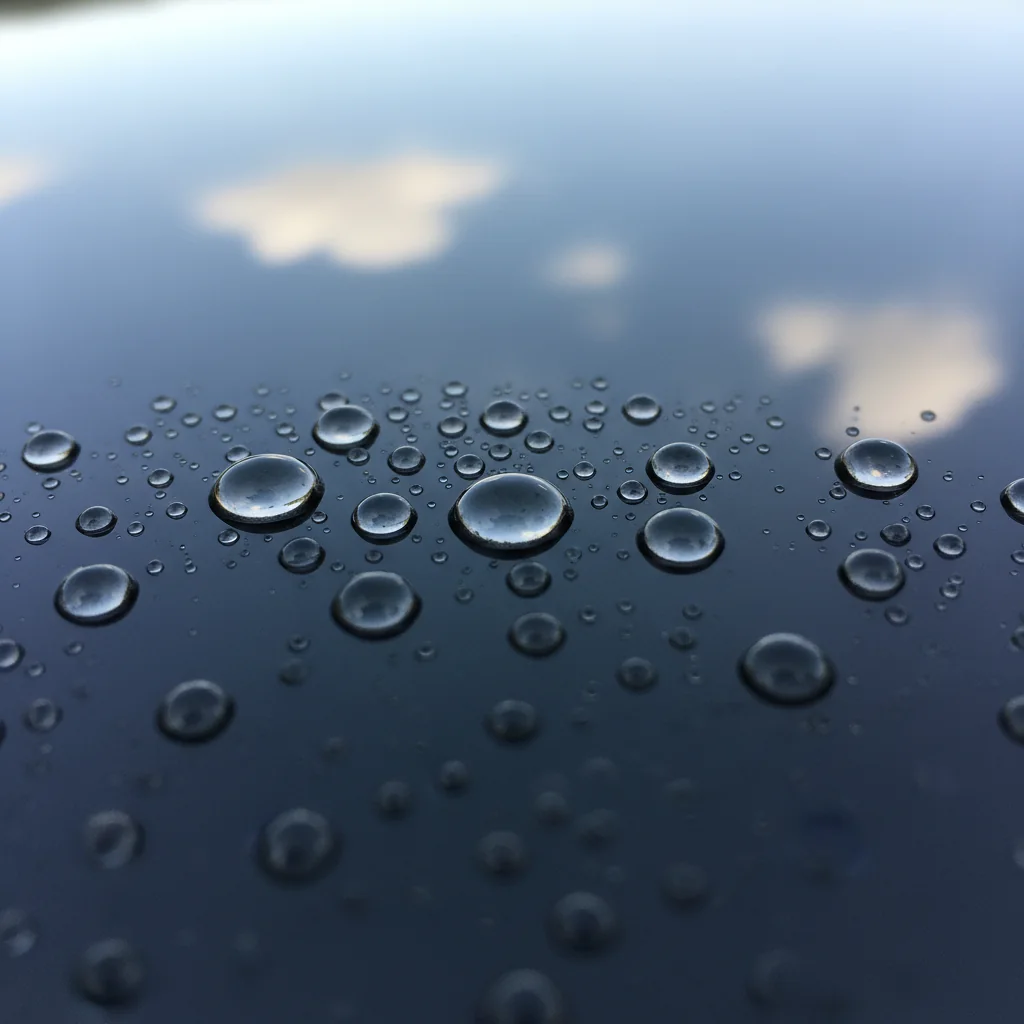Water beading on ceramic coated car paint